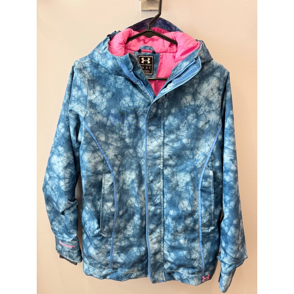 Under Armour Youth Coldgear‎ Infrared Hooded Ski Snowboard Jacket Blue Tie Dye L